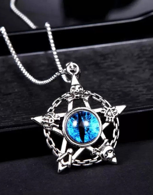 Blue Evil Eye Necklace for Men